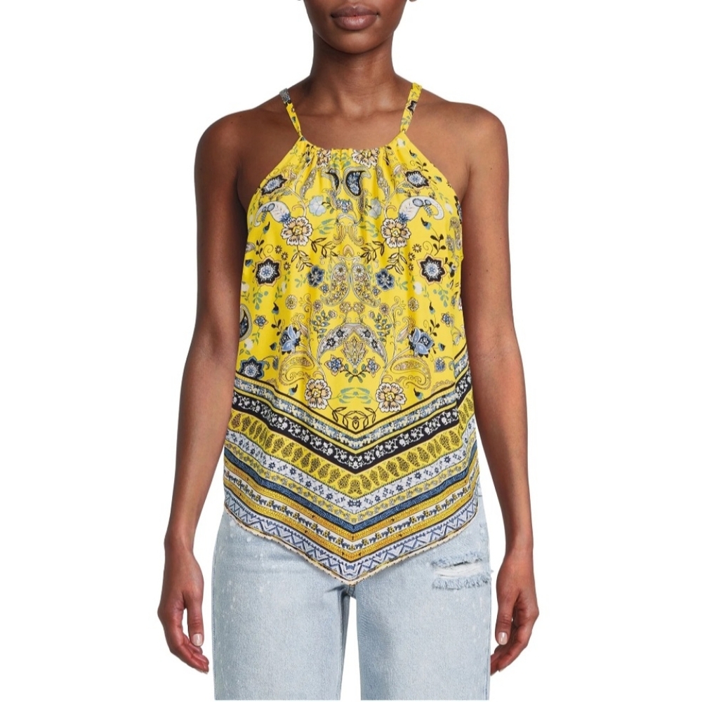 B2G1 FREE! Yellow Paisley Halter Top - Picture 2 of 5